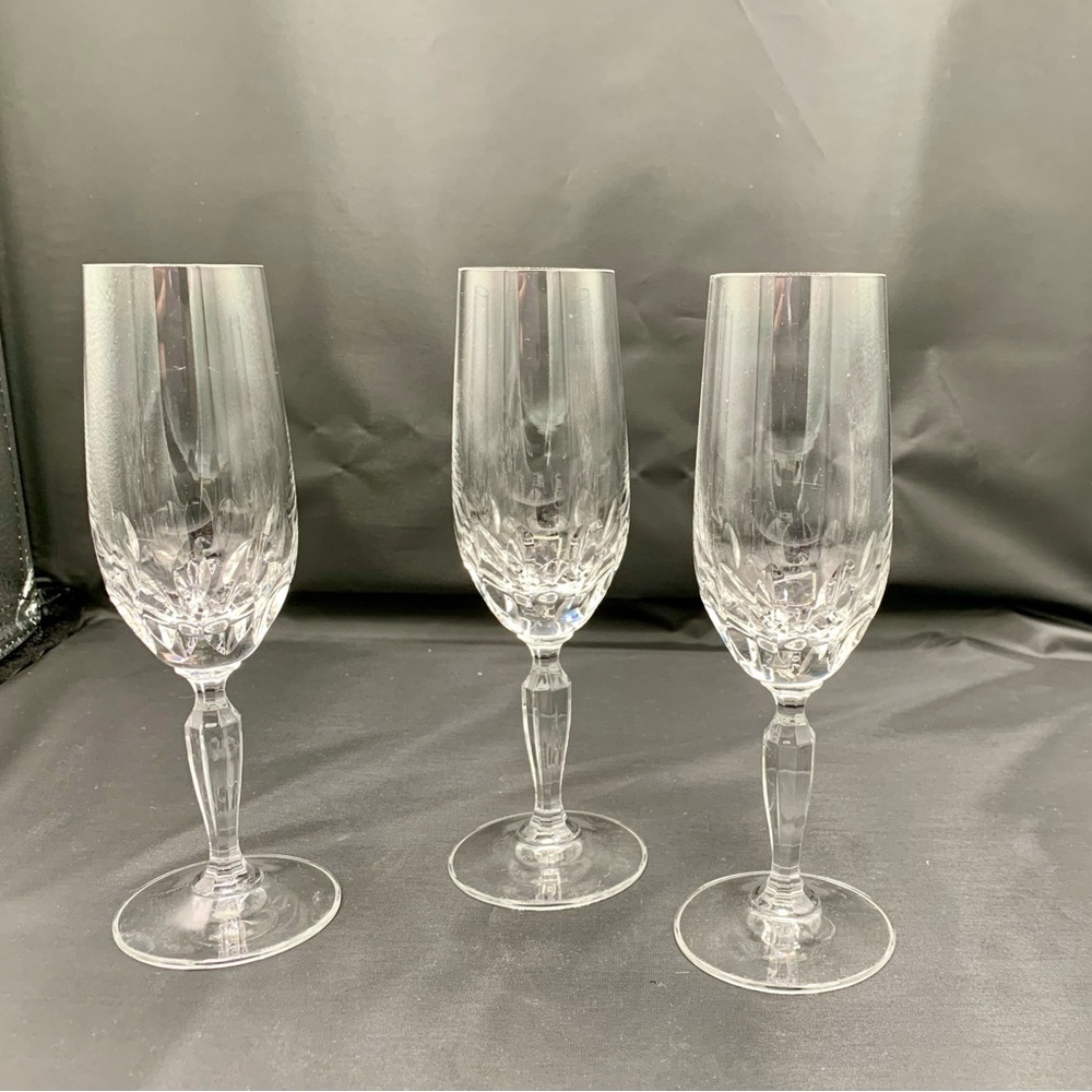 3 Champagne Flute Toasting Glasses Schott-zwiesel Gardone 7.5”